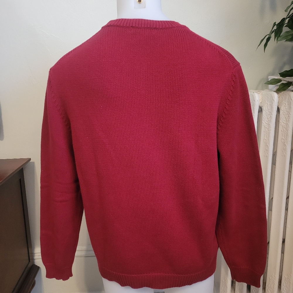 Y2K Cranberry Red Cotton Sweater - Picture 2 of 4